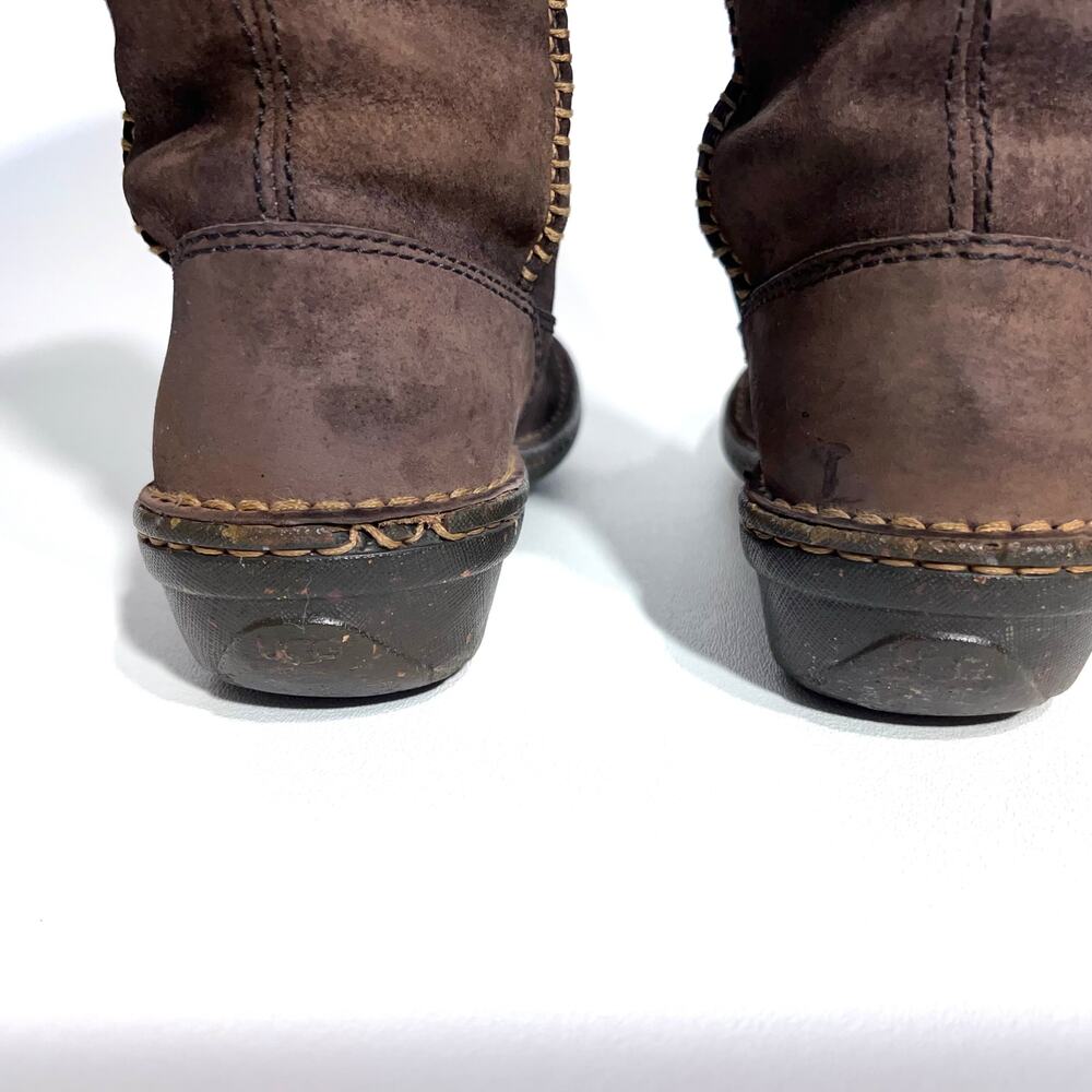 UGG Boot Women 5 Dark Brown Leather Swell Suede Tall Sheepskin Australia # 5676 - Picture 10 of 12